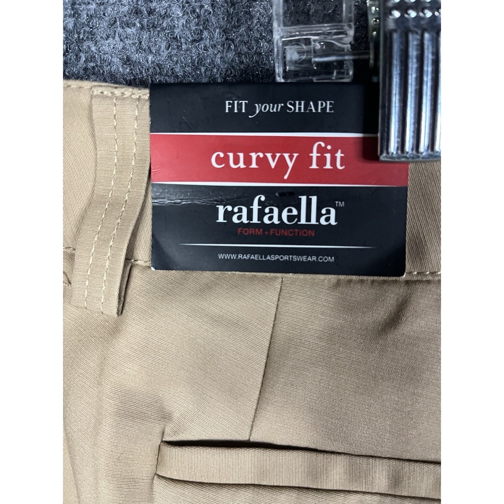 Rafaella Women's Khaki Pants Size 16 Tan Straight Leg Curvy Fit - Picture 8 of 11